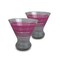 Hand Painted Glassware Cape Cod Cottage Stripe Pink Cosmopolitan
